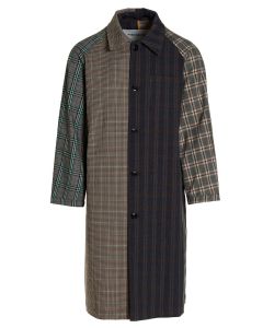 Andersson Bell Patchwork Check Pattern Hooded Coat