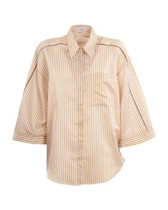 Striped cotton and silk shirt