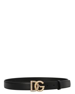 Dolce & Gabbana DG Logo Embellshed Buckle Belt