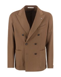 Camel Double-breasted Jacket
