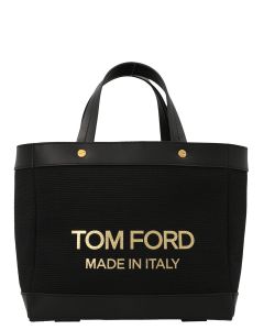 Tom Ford Logo Printed Top Handle Bag
