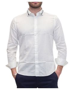 Emporio Armani Logo Embroidered Buttoned Shirt
