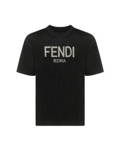 Fendi Logo Print Crewneck T-Shirt