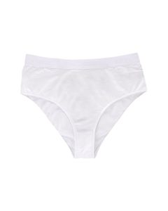 Woman White Briefs With Logo Tape