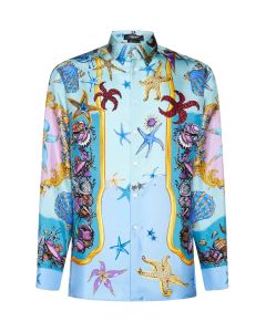 Versace Allover Graphic Printed Button-Up Shirt