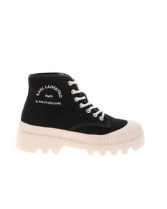 Logo embroidery sneakers in black