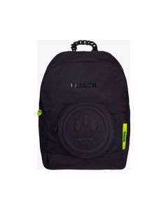 Bagpack Unisex Black nylon backpack with embossed smile
