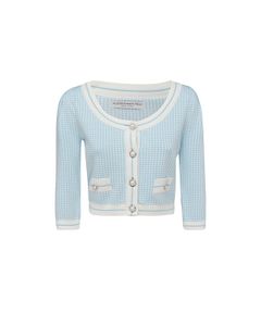 Alessandra Rich Gingham-Check Detail Cropped Cardigan