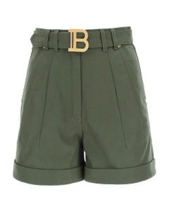 Canvas Shorts With Belt