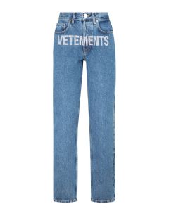 Vetements Logo Embellished Straight Leg Jeans