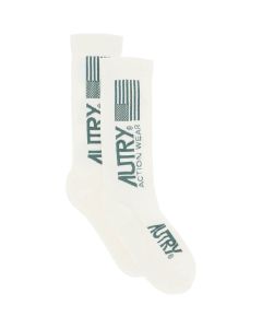 Autry Logo Intarsia-Knit Tennis Socks