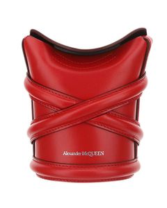 Alexander McQueen Logo Embossed The Mini Curve Bucket Bag