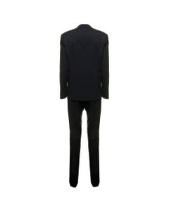 Tonello Man's Single-breasted Black Wool Tailored Suit