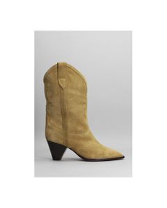 Luliette Texan Ankle Boots In Taupe Suede