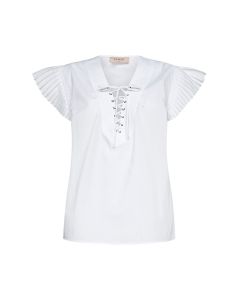 TWINSET Pleat-Detailed V-Neck Blouse