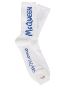 Alexander McQueen Graffiti Logo Intarsia-Knit Socks