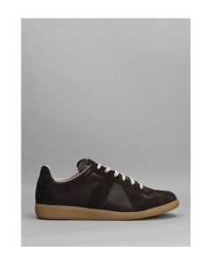 Replica Sneakers In Brown Suede And Leather