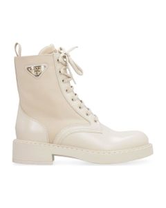 Logo Patch Lace-up Boots