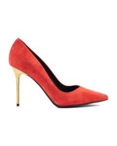 Red Suede Ruby Pumps