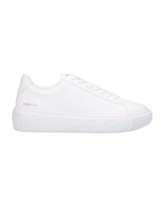 Greca Sneakers In White Leather
