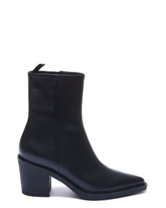 Gianvito Rossi Pointed Toe Block Heel Ankle Boots