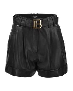 Leather Shorts With Belt