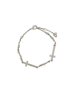 Dsquared2 Cross Logo-Engraved Charm Bracelet