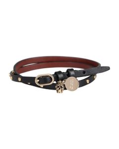 Leather Bracelet With Medallion And Skull