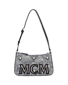 MCM Monogram Pattern Jacquard Shoulder Bag