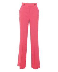 Pinko Back-Zip High-Waisted Wide Legged Pants