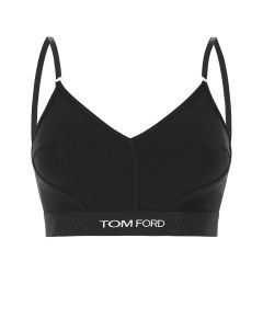 Tom Ford Logo Intarsia V-Neck Top
