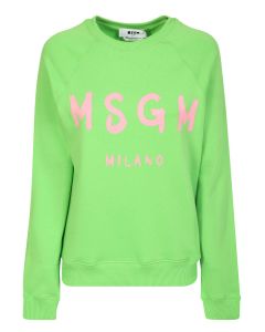 MSGM Logo-Print Crewneck Sweater