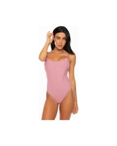 Pink Lurex One Piece Swimsuit