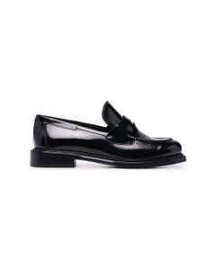 Salvatore Ferragamo Woman's Black Penny Glossy Leather Loafers