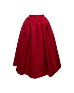 Alexander Mcqueen Woman's Red Curled Polyfaille Midi Skirt