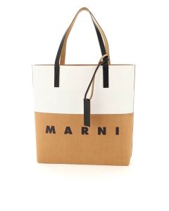 Marni Logo Printed Colour-Block Tote Bag