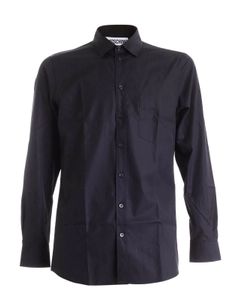 Pins on the collar shirt in black