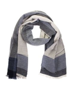 Wool Twill And Cashmere Check Scarf