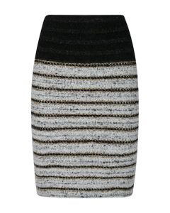 Rear Zip Stripe Detail Knit Skirt