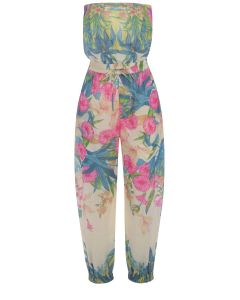 Pinko Floral Printed Drawstring Belted Jumpsuit