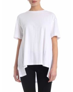T-shirt in white with pleats on the back