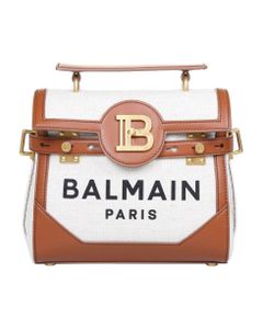 Balmain B-buzz 23 Bag In Canvas And Leather