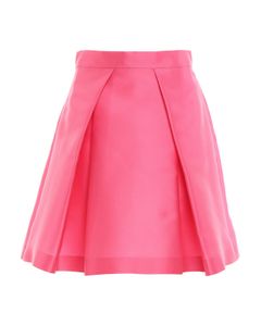 Silk blend pleated skirt