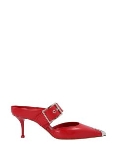 Alexander McQueen Pointed-Toe Heeled Mules