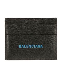 Grained Leather Logo Card Holder