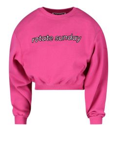 ROTATE Logo Embroidered Cropped Sweatshirt
