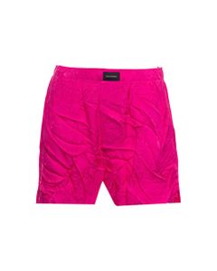 Balenciaga Woman Pink Satin Crinkled Shorts
