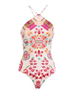 Patterned one-piece swimsuit