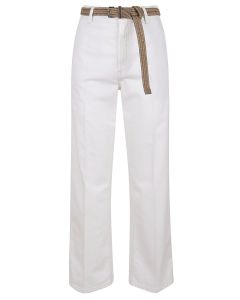 Brunello Cucinelli Belted Straight Leg Trousers