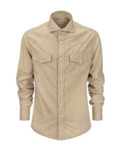 Garment Dyed Oxford Leisure Fit Shirt With Press Studs, Shoulder Pad And Pockets